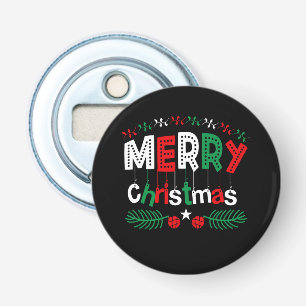 Merry Christmas Red Green White Bottle Opener
