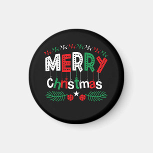 Merry Christmas Red Green White Magnet