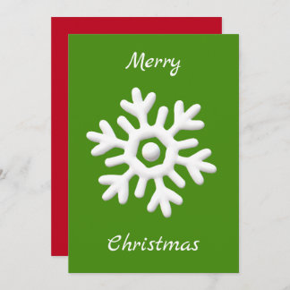 Merry Christmas red green white snowflake Holiday Card