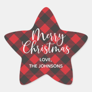 Merry Christmas Red  Heart Sticker