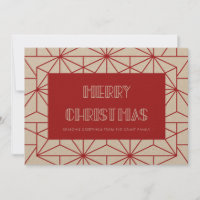 Merry Christmas Red & kraft Vintage 1920s art deco