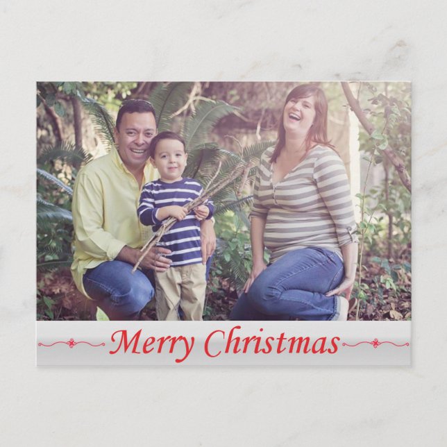 Merry Christmas Red Lettering Postcard (Front)