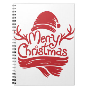 Merry Christmas red Notebook