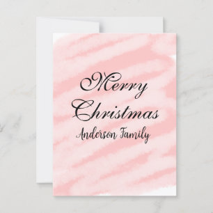 Merry Christmas red pastel watercolor abstract tex Postcard