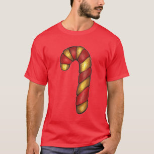 Merry Christmas Red Peppermint Candy Cane Cookie T-Shirt