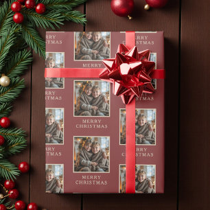 Merry Christmas Red Photo Holiday Wrapping Paper