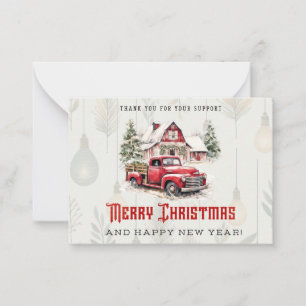Merry Christmas Red Pickup Card