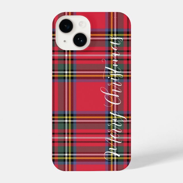 Merry Christmas Red Plaid  iPhone Case (Back)