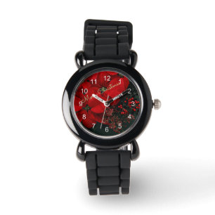 Merry Christmas Red Poinsettias Watch