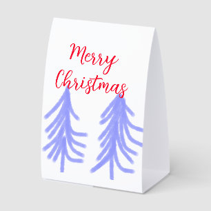 Merry Christmas red purple pastel pine tree waterc