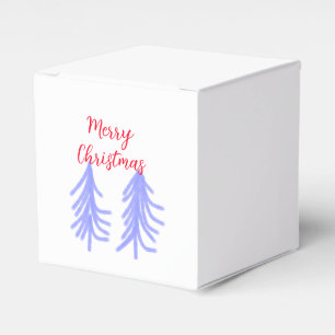 Merry Christmas red purple pastel pine tree waterc Favour Box