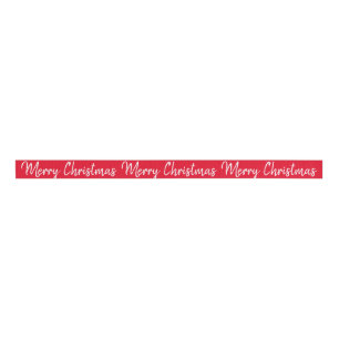 Merry Christmas Red Ribbon Grosgrain Ribbon