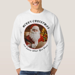 Merry Christmas Red Santa Claus Christmas Tree T-Shirt