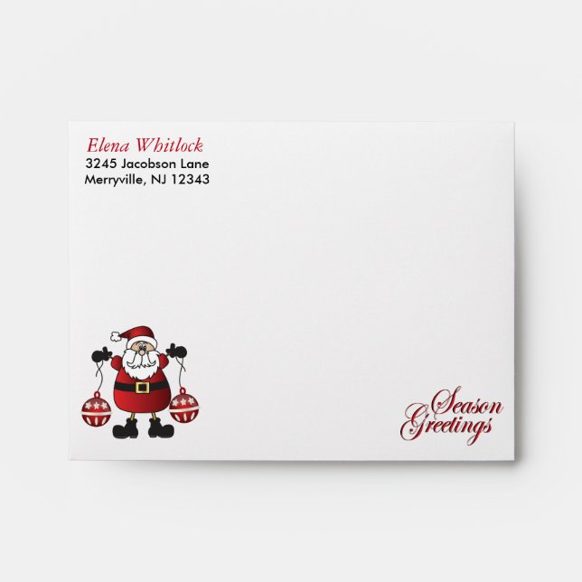 Merry Christmas Red Santa Claus Envelopes (Front)