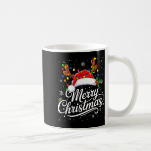 Merry Christmas Red Santa Hat Reindeer Family Xmas Coffee Mug