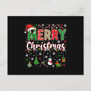 Merry Christmas Red Santa Hat Reindeer Santa Match Enclosure Card