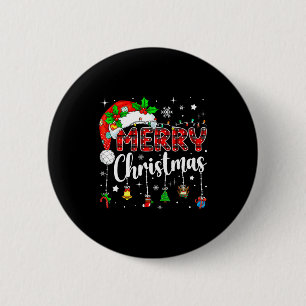 Merry Christmas Red Santa Hat Reindeer Xmas Matchi 6 Cm Round Badge