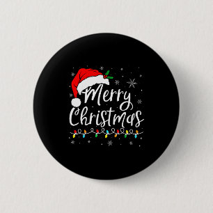 Merry Christmas Red Santa Hat Reindeer Xmas Matchi 6 Cm Round Badge