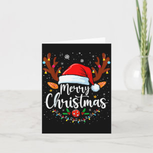 Merry Christmas Red Santa Hat Reindeer Xmas Matchi Card