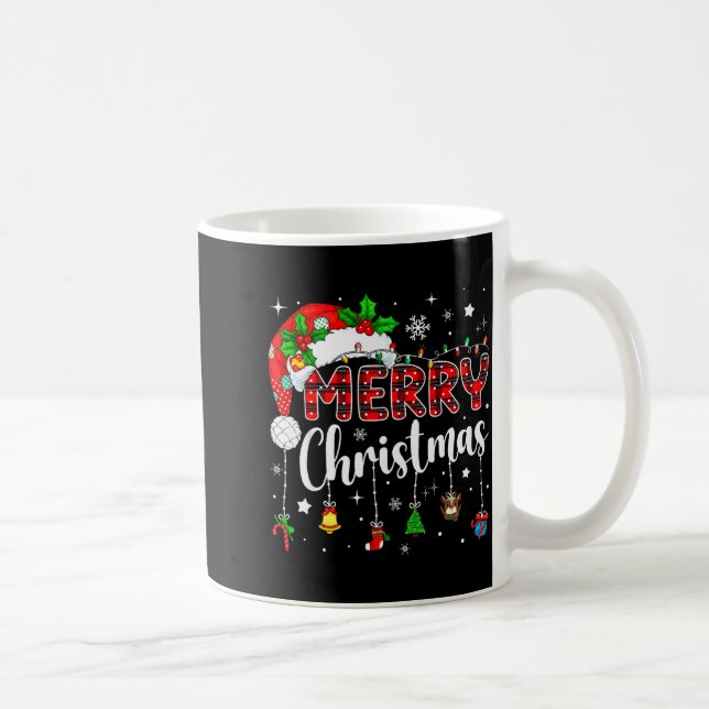 Merry Christmas Red Santa Hat Reindeer Xmas Matchi Coffee Mug (Right)
