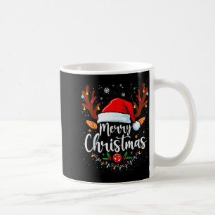 Merry Christmas Red Santa Hat Reindeer Xmas Matchi Coffee Mug