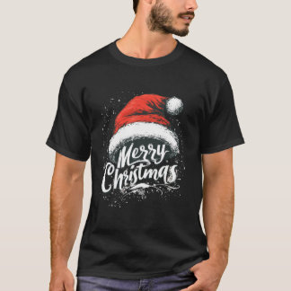 Merry Christmas Red Santa Hat Xmas Family Matching T-Shirt