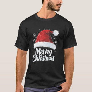 Merry Christmas Red Santa Hat Xmas Family Men Wome T-Shirt