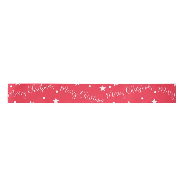 Merry Christmas red Satin Ribbon (Front)