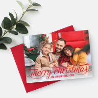 Merry Christmas Red Script Photo Overlay
