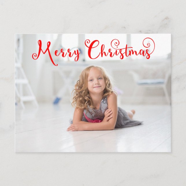 Merry Christmas Red Script - Post Card (Front)