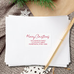 Merry Christmas Red Script Return Address Label<br><div class="desc">This "Merry Christmas" return address label features red,  stylish script typography and is easily customisable.</div>