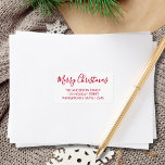 Merry Christmas Red Script Return Address Label<br><div class="desc">This "Merry Christmas" return address label features red,  stylish script typography and is easily customisable.</div>