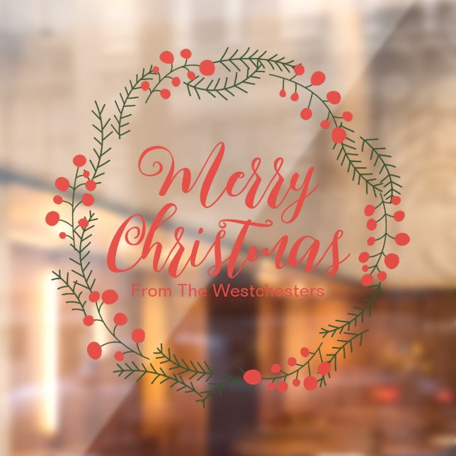 Merry Christmas red script rustic wreath frame (Sheet 2)