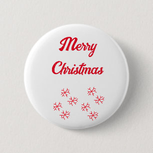Merry Christmas red snowflakes holiday stylish 6 Cm Round Badge