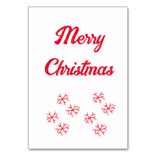 Merry Christmas red snowflakes holiday stylish Table Number