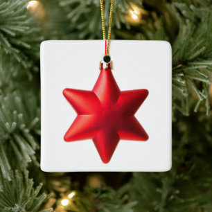 Merry Christmas Red star decoration with text