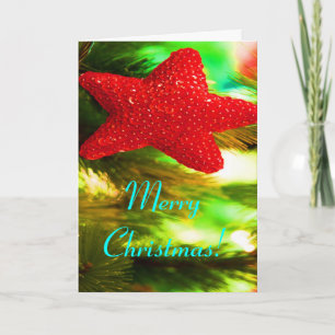 Merry Christmas Red Star II Holiday Card