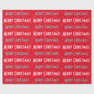 Merry Christmas Red Stars Wrapping Paper