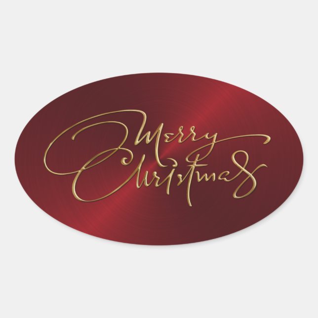 Merry Christmas Red Sticker Embossed Look (Front)