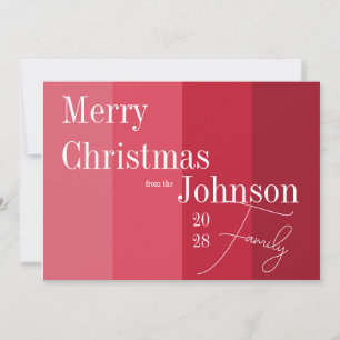 Merry Christmas Red Stripe Family Christmas Holiday Card