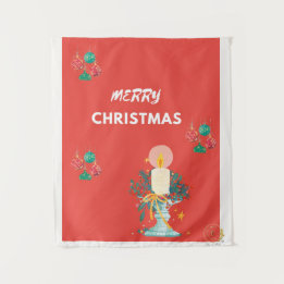 Merry Christmas - Red Tapestry
