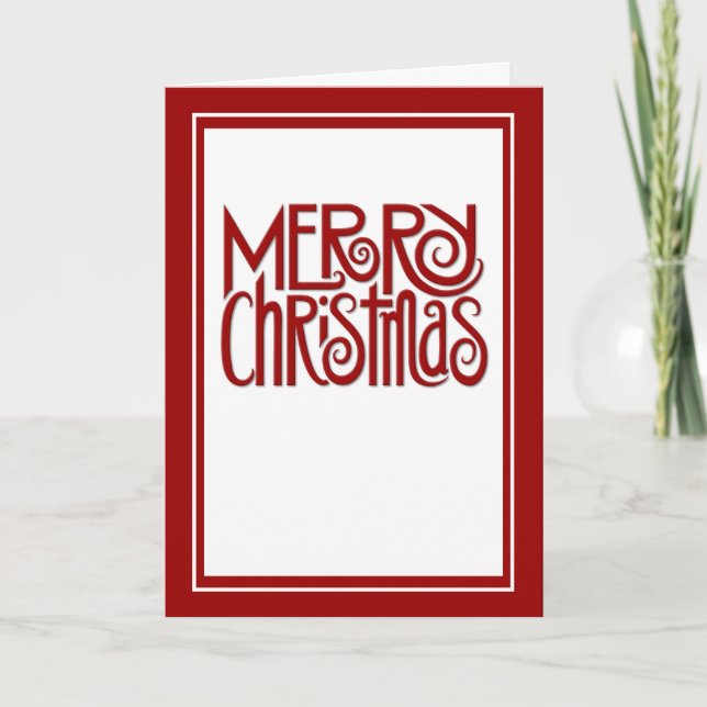 Merry Christmas red text Card (Front)