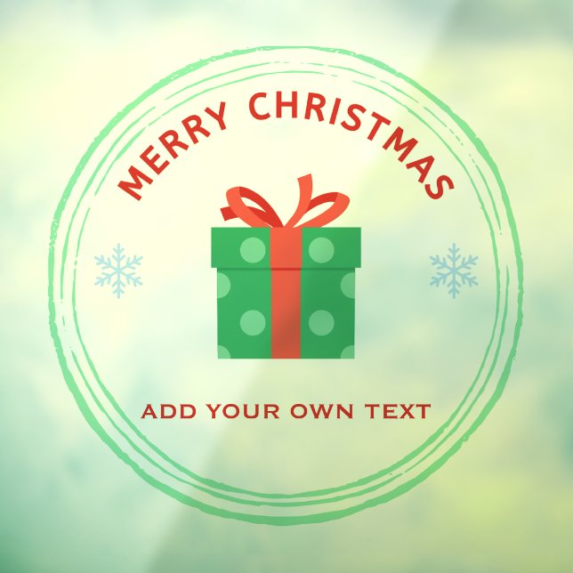 Merry Christmas red text gift box on white (Sheet 3)