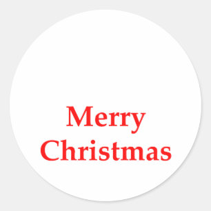 Merry Christmas Red The MUSEUM Zazzle Gifts Classic Round Sticker