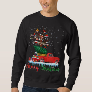 Merry Christmas Red Truck Christmas Tree Lights Sn Sweatshirt