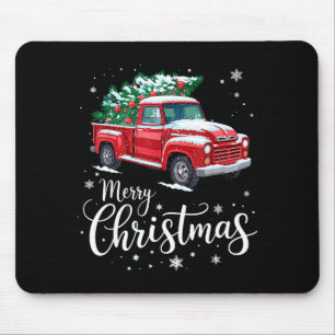 Merry Christmas Red Truck Family Matching Christma Mouse Pad