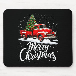 Merry Christmas Red Truck Family Matching Christma Mouse Pad
