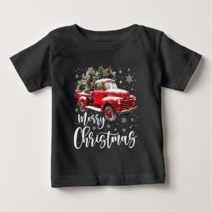 Merry Christmas Red Truck Family Matching Xmas Baby T-Shirt