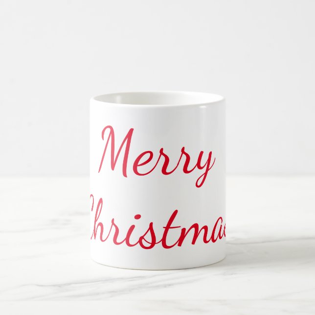 Merry Christmas Red Typography Coffee Mug (Center)