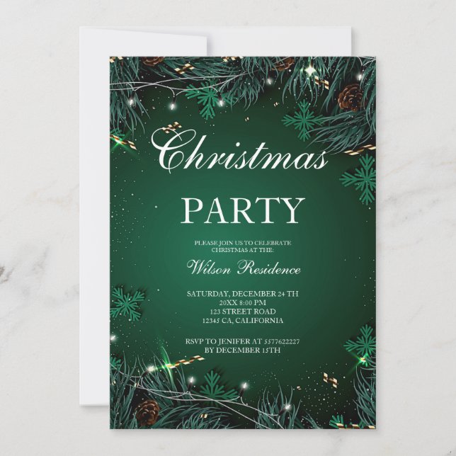 Merry Christmas | Red Typography Invitation (Front)